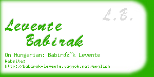 levente babirak business card